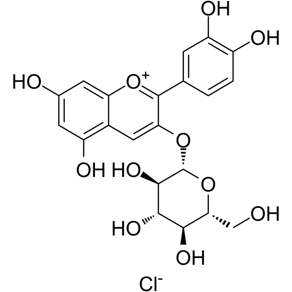 Cyanidin-3-O-glucoside Structure